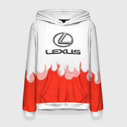 Толстовка-худи женская Lexus fire, цвет: 3D-белый