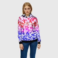 Толстовка-худи женская Warframe камуфляж, цвет: 3D-черный — фото 2