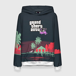 Толстовка-худи женская GTA tropix game, цвет: 3D-белый