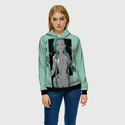 Толстовка-худи женская Джинкс из Аркейн, цвет: 3D-черный — фото 2