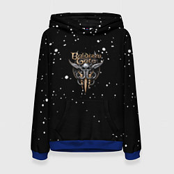 Толстовка-худи женская Baldurs Gate белые краски, цвет: 3D-синий