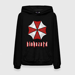 Толстовка-худи женская Biohazard logo, цвет: 3D-черный