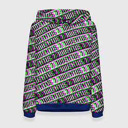 Толстовка-худи женская Juventus glitch pattern, цвет: 3D-синий