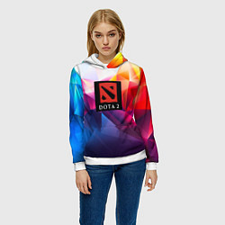 Толстовка-худи женская DOTA geometry neon, цвет: 3D-белый — фото 2