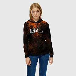 Толстовка-худи женская Dead Cells брызги красок текстура, цвет: 3D-черный — фото 2