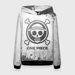 Толстовка-худи женская One Piece - white gradient, цвет: 3D-черный