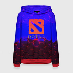 Толстовка-худи женская Dota 2 броня текстура, цвет: 3D-красный