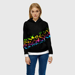 Толстовка-худи женская Fortnite rainbow, цвет: 3D-белый — фото 2