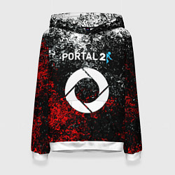 Толстовка-худи женская Portal брызги красок, цвет: 3D-белый