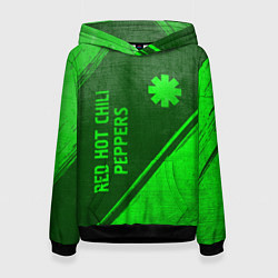 Толстовка-худи женская Red Hot Chili Peppers - green gradient вертикально, цвет: 3D-черный