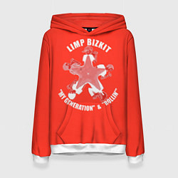 Толстовка-худи женская Limp Bizkit my generation rollin, цвет: 3D-белый