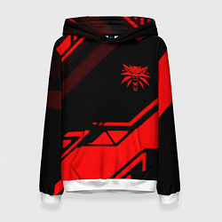Толстовка-худи женская Ведьмак геометрия, цвет: 3D-белый