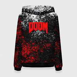 Толстовка-худи женская Doom брызги красок, цвет: 3D-черный