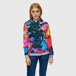 Толстовка-худи женская Colors, цвет: 3D-меланж — фото 2