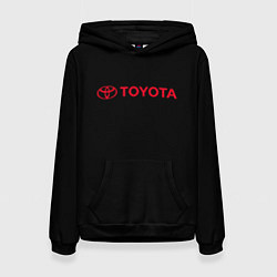 Толстовка-худи женская Toyota red logo auto, цвет: 3D-черный