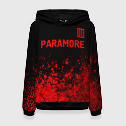 Толстовка-худи женская Paramore - red gradient посередине, цвет: 3D-черный