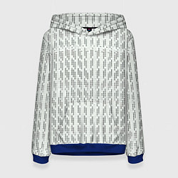 Толстовка-худи женская Чёрные точки на белом фоне, цвет: 3D-синий