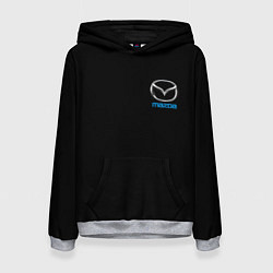 Толстовка-худи женская Mazda logo auto, цвет: 3D-меланж