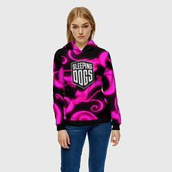 Толстовка-худи женская Sleeping dogs japan gta dragon, цвет: 3D-черный — фото 2