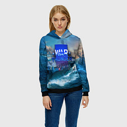 Толстовка-худи женская War Thunder ship, цвет: 3D-черный — фото 2