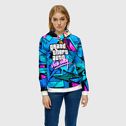 Толстовка-худи женская GTA vice city steel grafity, цвет: 3D-белый — фото 2