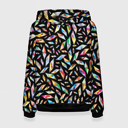 Толстовка-худи женская Осколки витража, цвет: 3D-черный