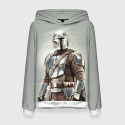 Толстовка-худи женская The Mandalorian - Din Djarin, цвет: 3D-белый