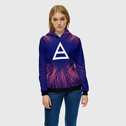 Толстовка-худи женская Thirty Seconds to Mars red energy, цвет: 3D-черный — фото 2