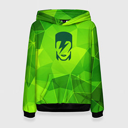 Толстовка-худи женская David Bowie green poly, цвет: 3D-черный