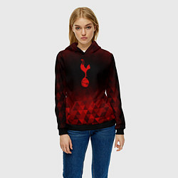 Толстовка-худи женская Tottenham red poly, цвет: 3D-черный — фото 2