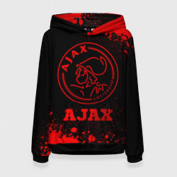 Толстовка-худи женская Ajax - red gradient, цвет: 3D-черный
