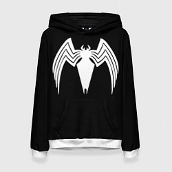 Толстовка-худи женская Venom - spider logo, цвет: 3D-белый
