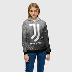 Толстовка-худи женская Juventus - grey gradient, цвет: 3D-черный — фото 2