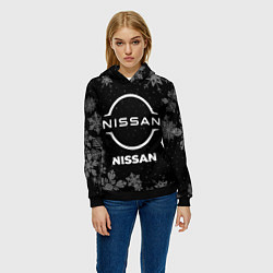 Толстовка-худи женская Снежный Nissan, цвет: 3D-черный — фото 2