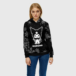 Толстовка-худи женская Снежный Kuromi, цвет: 3D-черный — фото 2