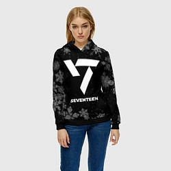 Толстовка-худи женская Снежный Seventeen, цвет: 3D-черный — фото 2
