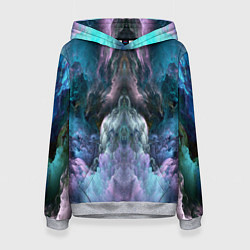 Толстовка-худи женская Фантастический неоновый космос, цвет: 3D-меланж