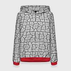 Толстовка-худи женская Штукатурка, цвет: 3D-красный