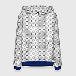 Толстовка-худи женская Чёрные звёзды на чёрном фоне, цвет: 3D-синий