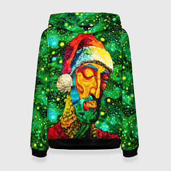 Толстовка-худи женская Ded Moroz: pop-art-brut-nouveau pointillism, цвет: 3D-черный