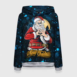 Толстовка-худи женская Романтичный санта, цвет: 3D-меланж