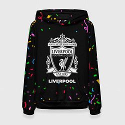 Толстовка-худи женская Liverpool конфети, цвет: 3D-черный