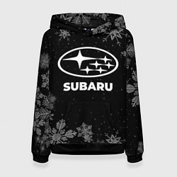 Толстовка-худи женская Снежный Subaru, цвет: 3D-черный