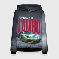 Толстовка-худи женская Итальянский суперкар Lambo Aventador, цвет: 3D-черный