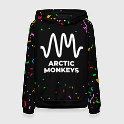 Толстовка-худи женская Arctic Monkeys конфети, цвет: 3D-черный