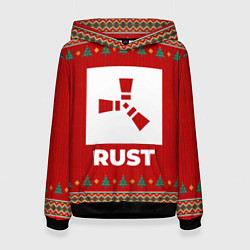 Толстовка-худи женская Rust new year, цвет: 3D-черный