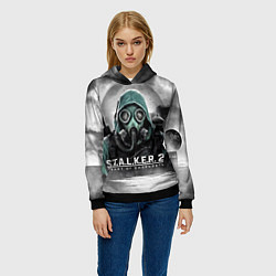 Толстовка-худи женская Stalker 2 heart of Chornobyl radiation, цвет: 3D-черный — фото 2