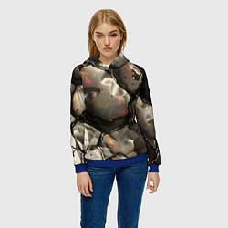 Толстовка-худи женская Жидкая субстанция светло-коричневая, цвет: 3D-синий — фото 2