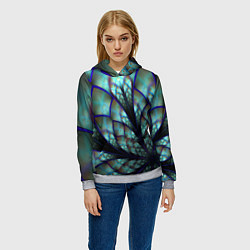 Толстовка-худи женская Абстракция неон, цвет: 3D-меланж — фото 2
