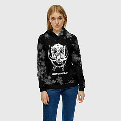 Толстовка-худи женская Снежный Motorhead, цвет: 3D-черный — фото 2
